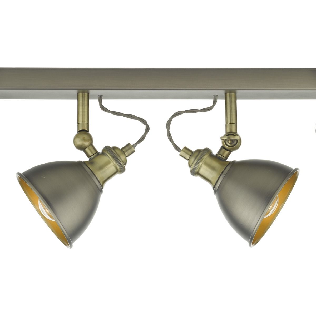Governor 4 Light Bar Spotlight Antique Chrome Antique Brass