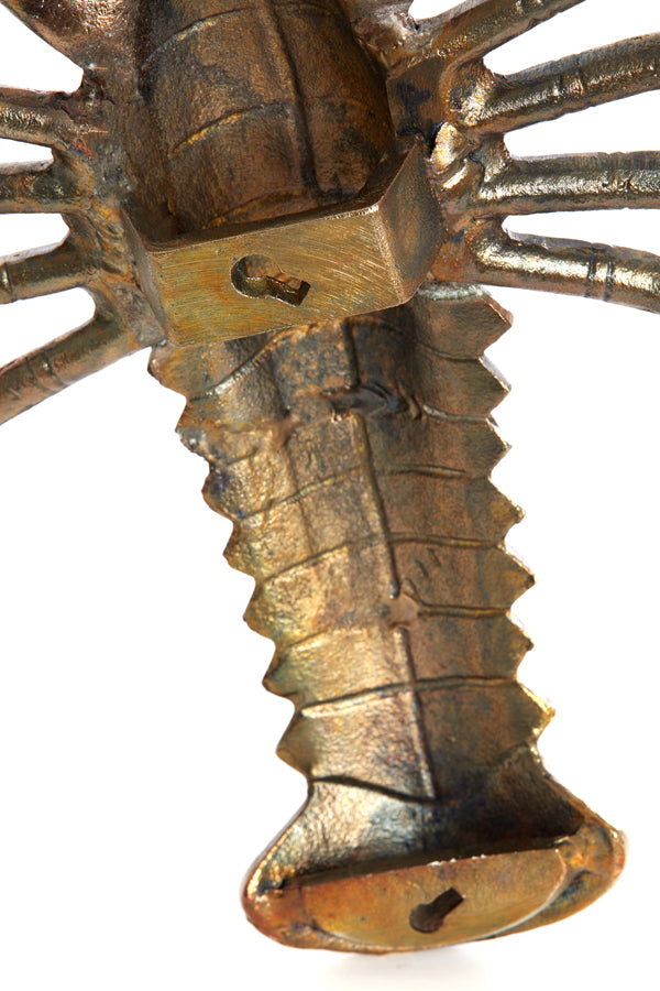 Ornamental Lobster Sculpture in Antique Bronze Finish - 50x32x15 cm