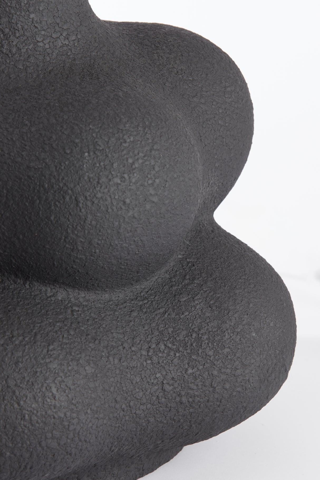 Matt Black Carilo Ceramic Lamp Base, Diameter 30.5cm x Height 38cm