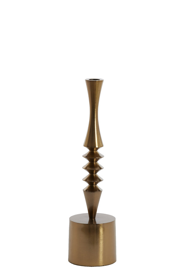 Elaborate Shiny Black Nickel Candle Holder – 10x35 cm Mistry Design