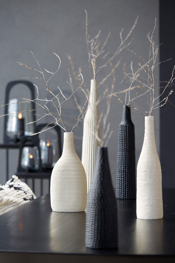 Elegant Black Matte Yasso Deco Vase - 30 cm