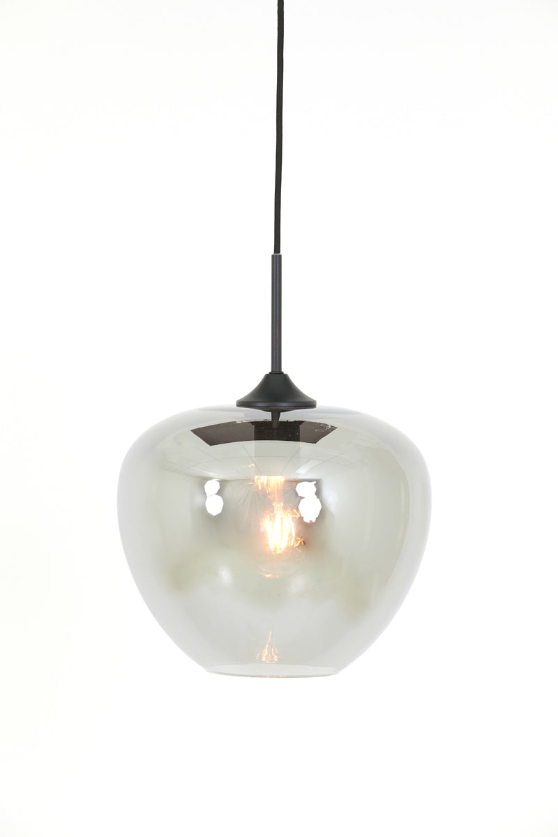 Mayson Smoked Glass Pendant Light Ø30x25 cm in Matte Black Finish