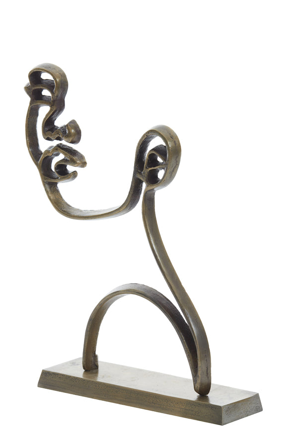 Antique Bronze Decorative Face on Stand 33x8x48 cm