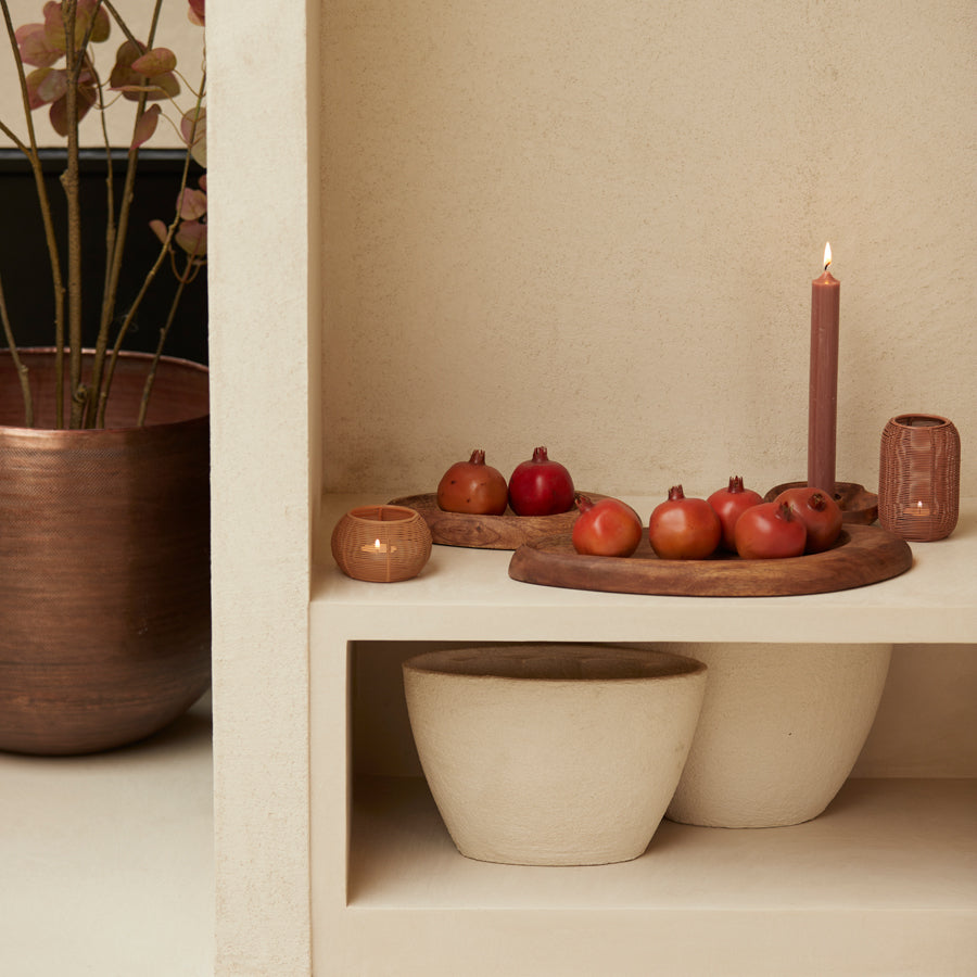 Peach Glow Tealight Candle Holder Ø9x13 cm - Bianu Collection