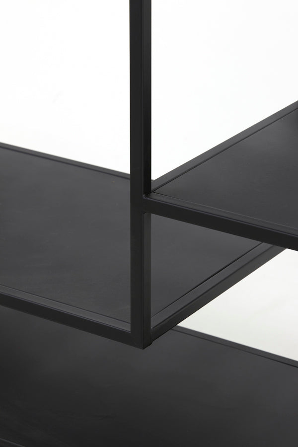 Yvana Matte Black Cabinet with Open Shelving 101x36x200 cm