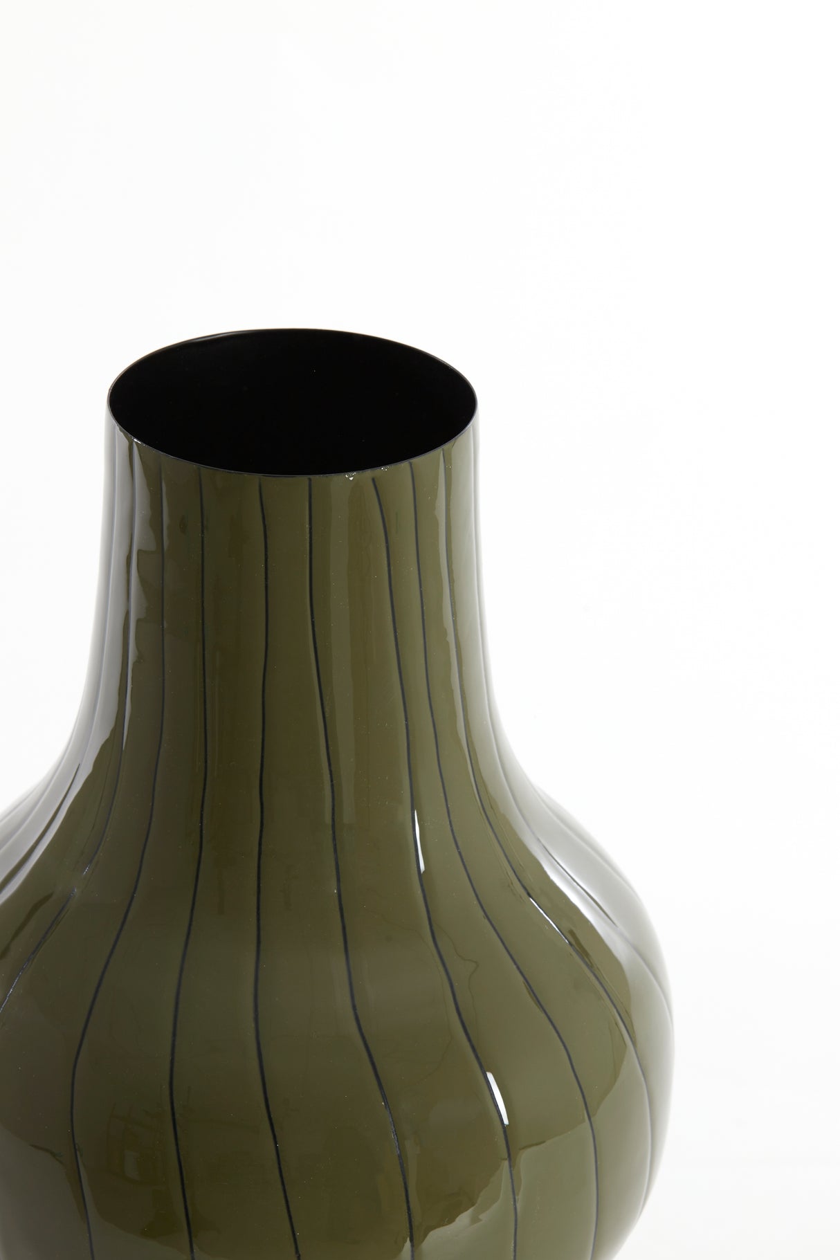 Gleaming Olive Black Sindo Vase Ø22x40 cm Decor Element