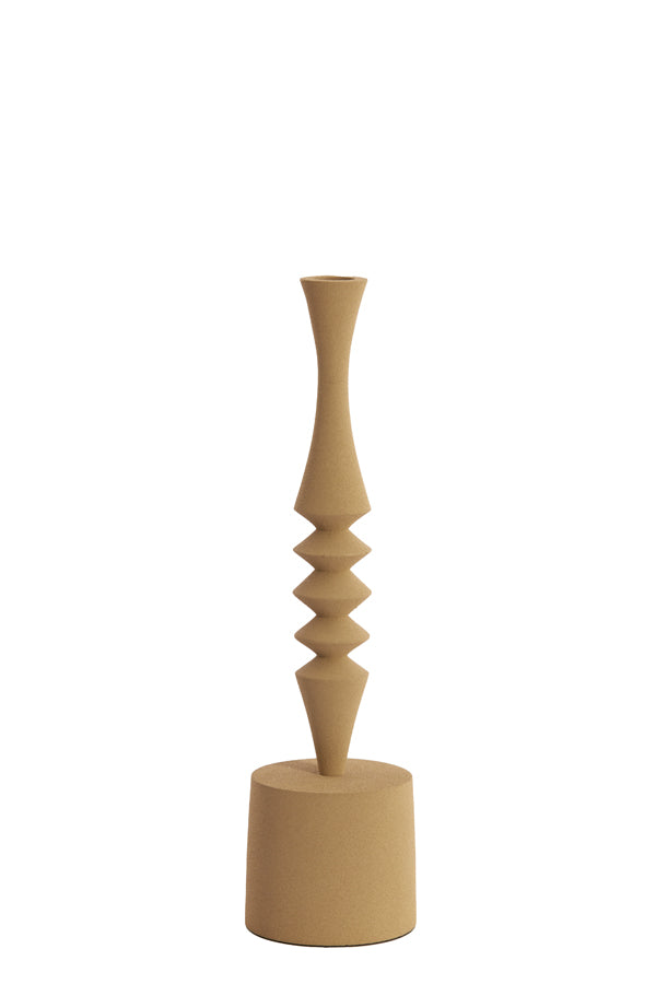 Elegance in Beige: Mistry Matte Candle Holder 10x35 cm