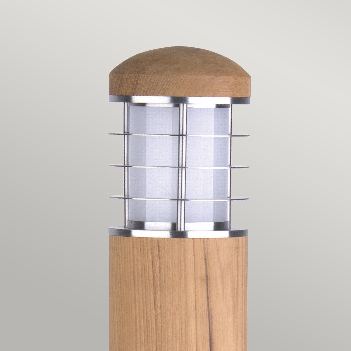 Poole 1 Light Bollard Teak and Stainless Steel