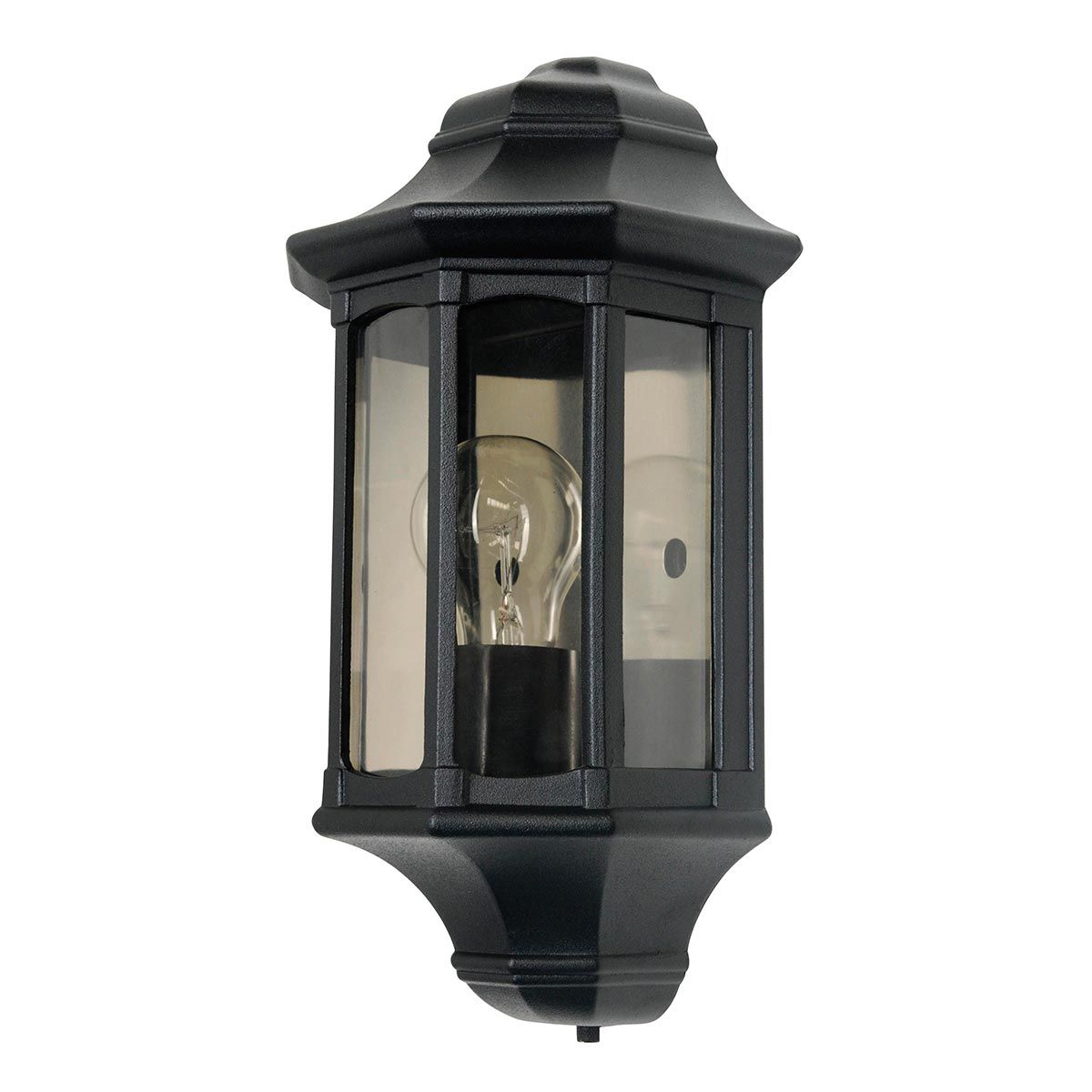 Newbury 1 Light Half Lantern Black