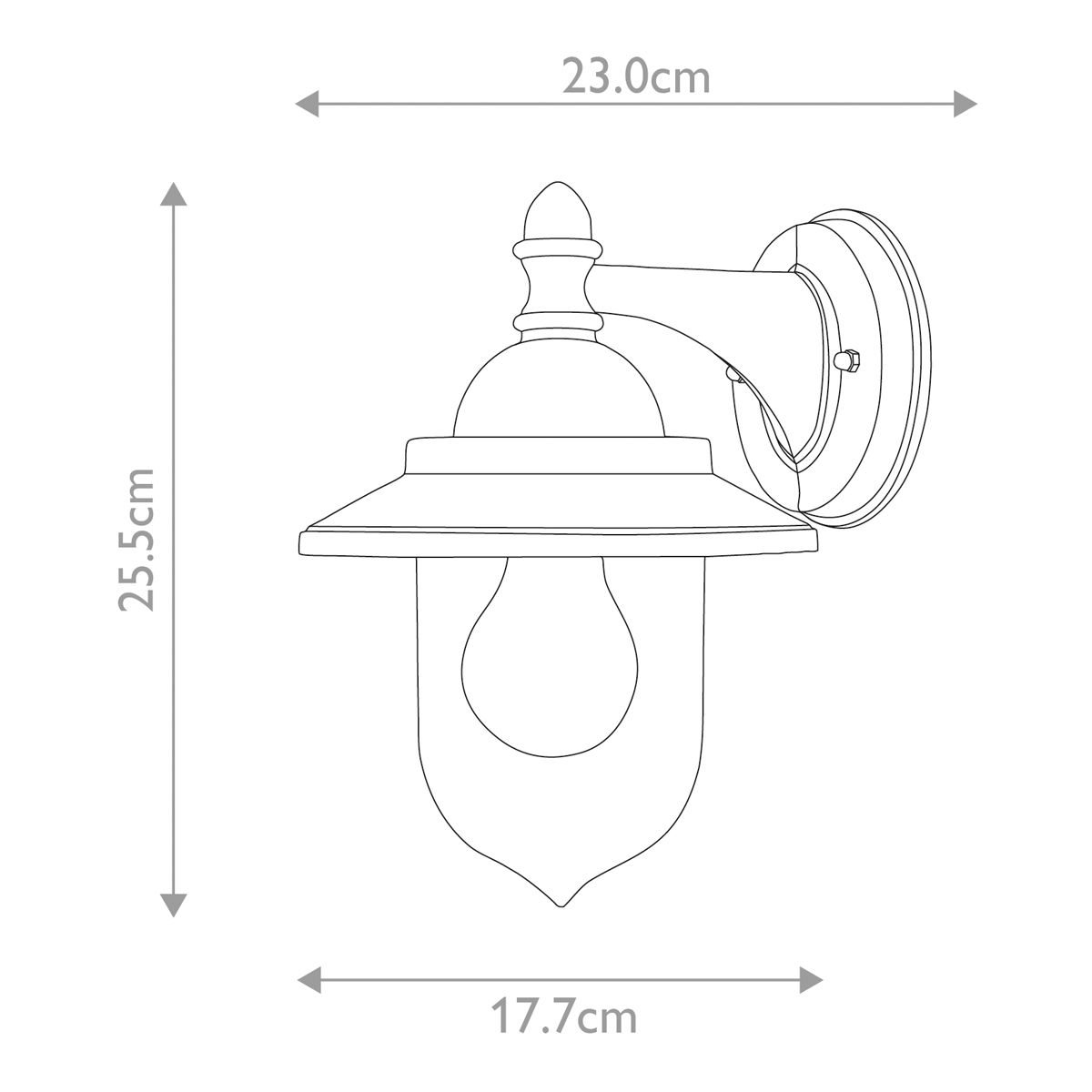 Sandown 1 Light Wall Lantern Black