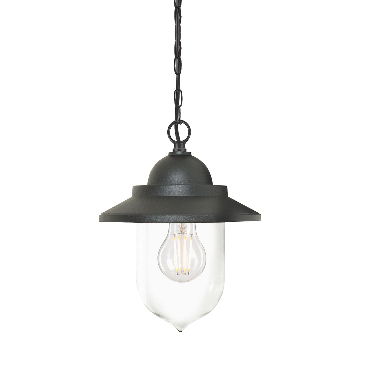 Sandown 1 Light Chain Lantern Black