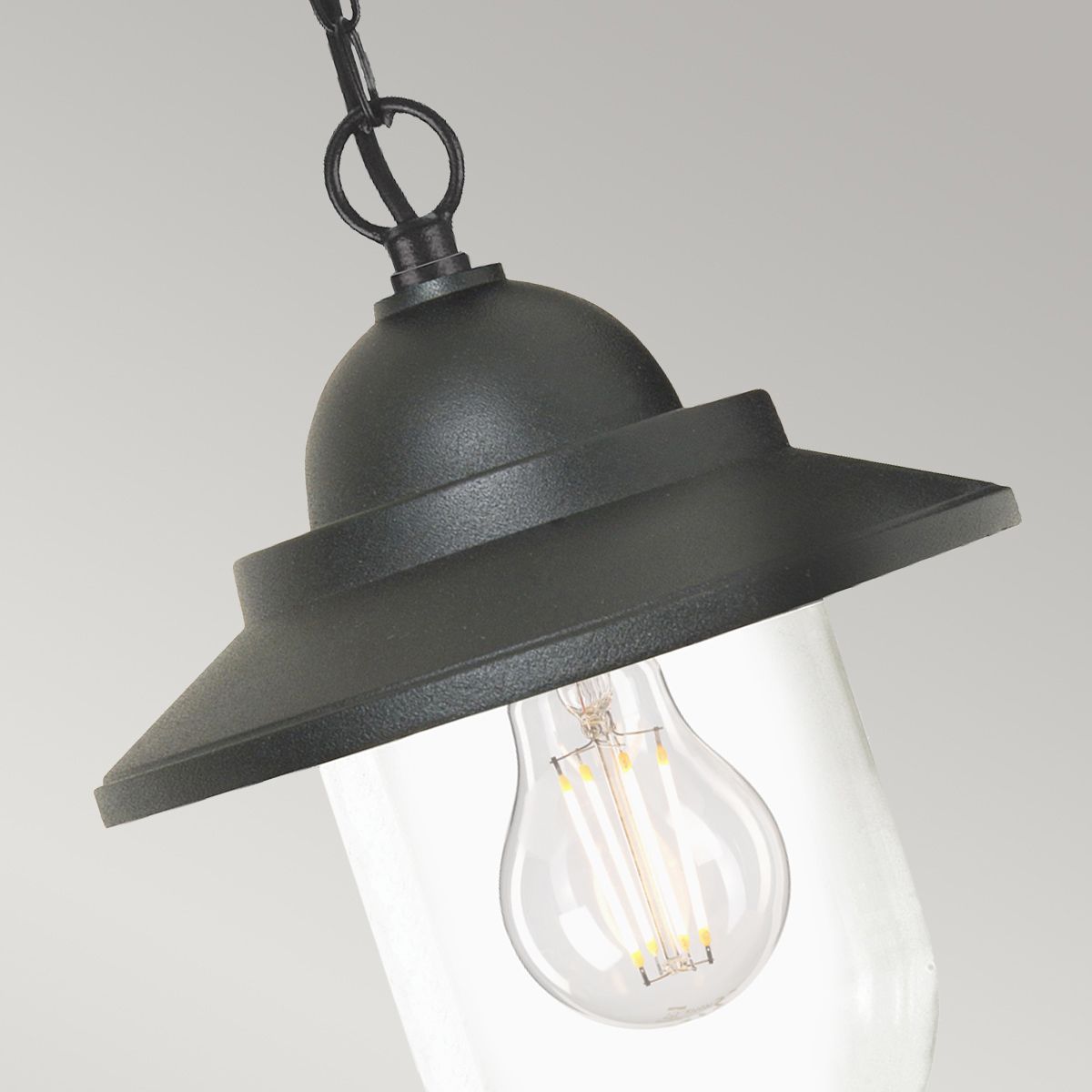 Sandown 1 Light Chain Lantern Black