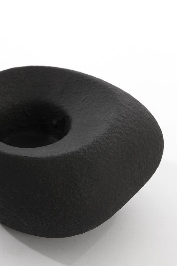 Elegance in Ebony: Alka Ceramics Tealight Holder 16x16x9 cm
