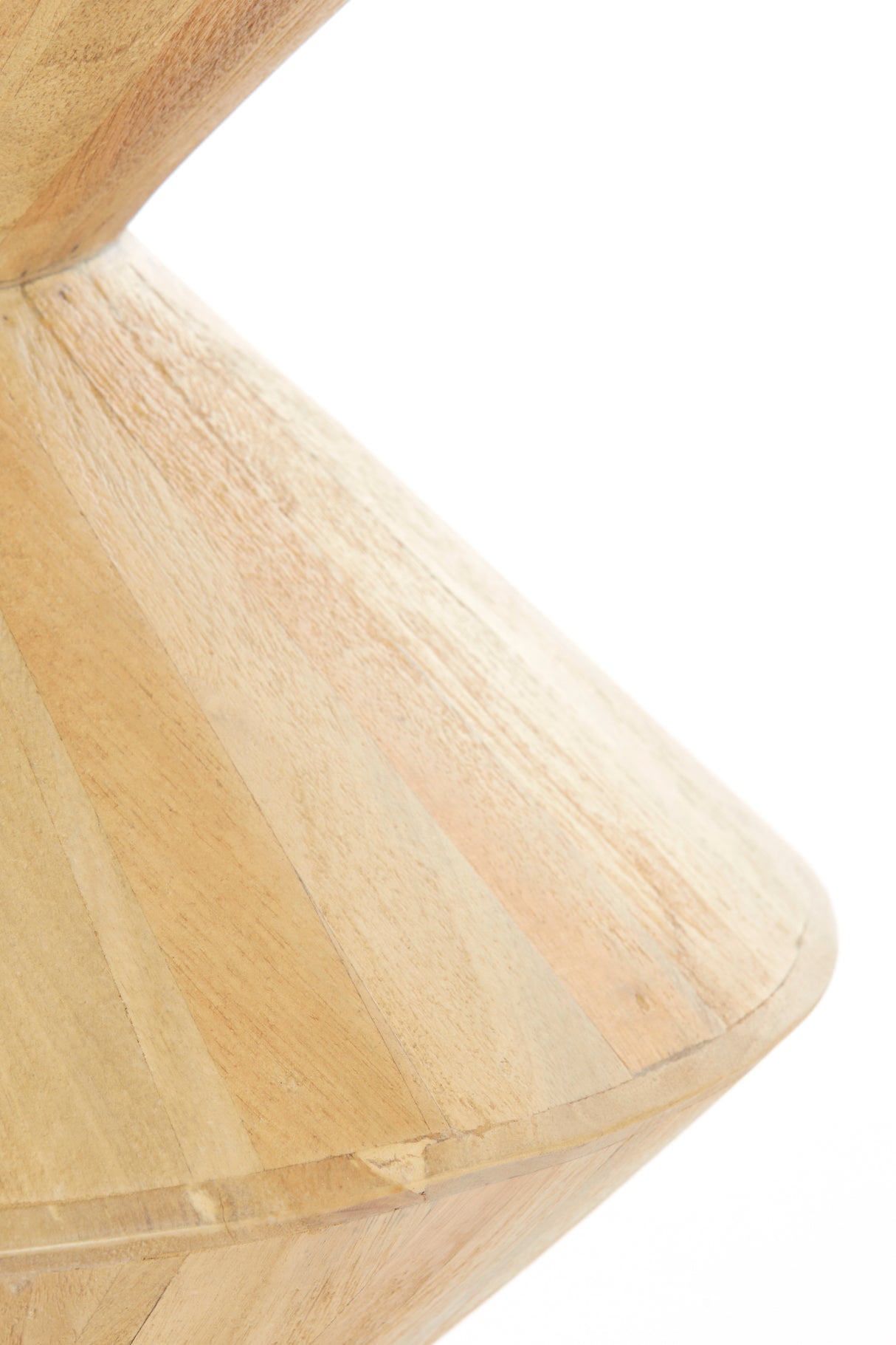Round Mango Wood Side Table 40x50cm - Larus Natural Finish
