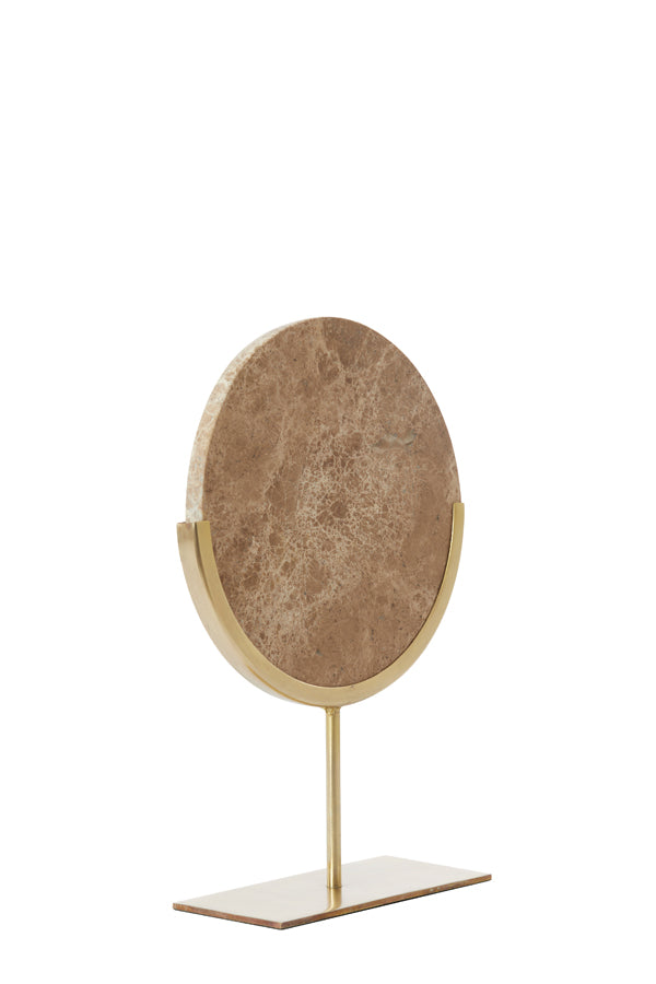 Elegant Brown Moreno Marble Ornament with Base - 25.5x10x38.5 cm