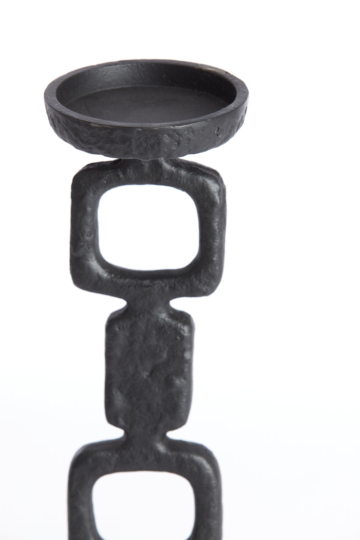 Elegant Black Cadiz Candle Holder - 30cm Height, 10cm Base Diameter