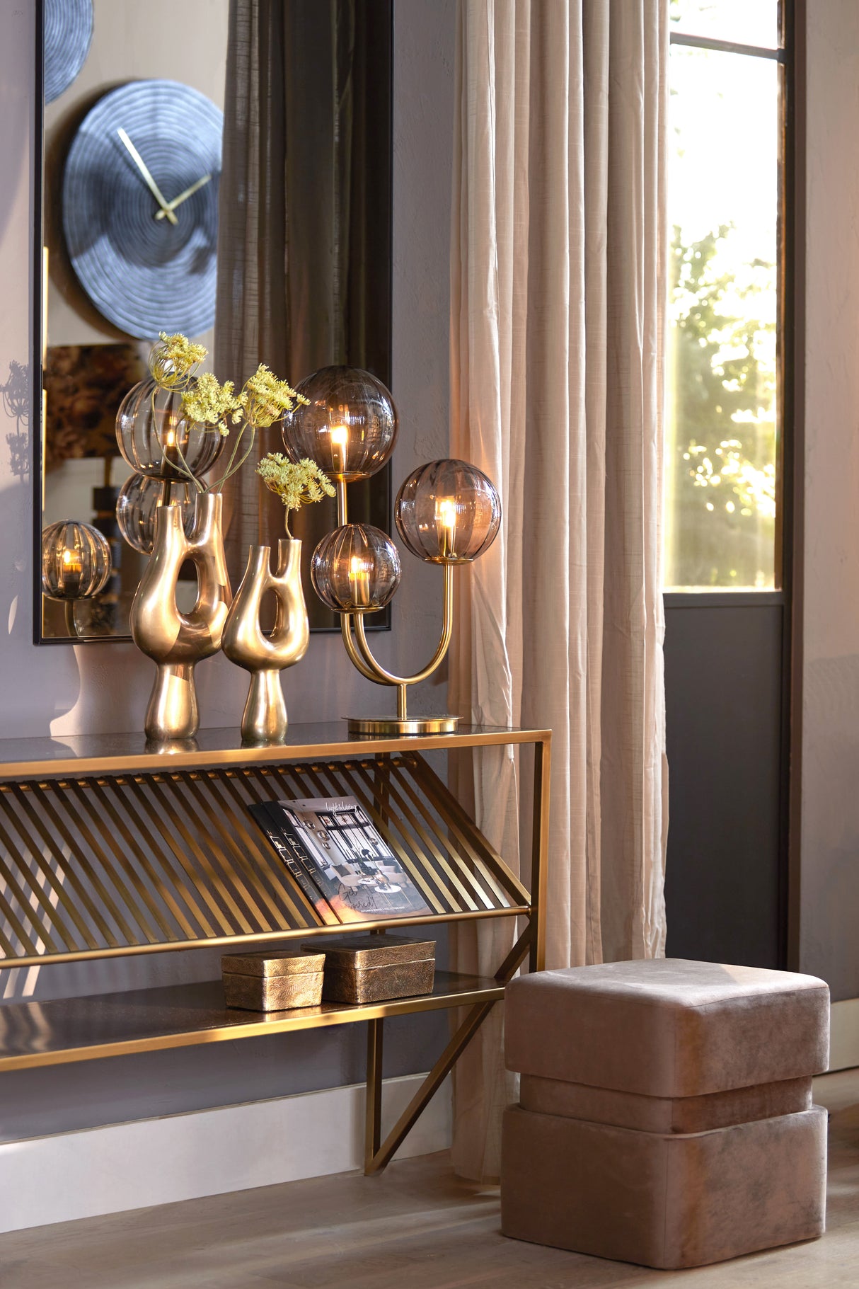 Elegant Antique Bronze Kotani Vase - 20x5.5x39 cm