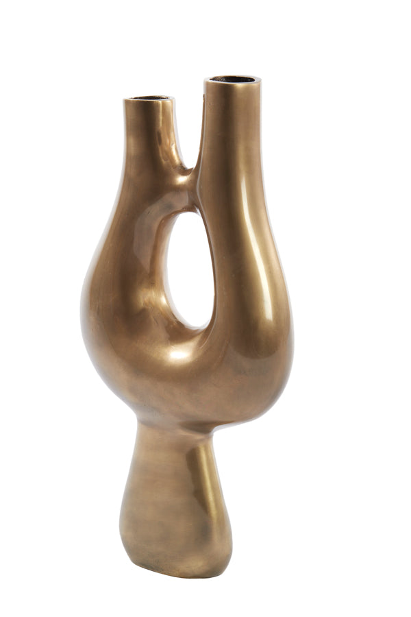 Elegant Antique Bronze Kotani Vase - 20x5.5x39 cm