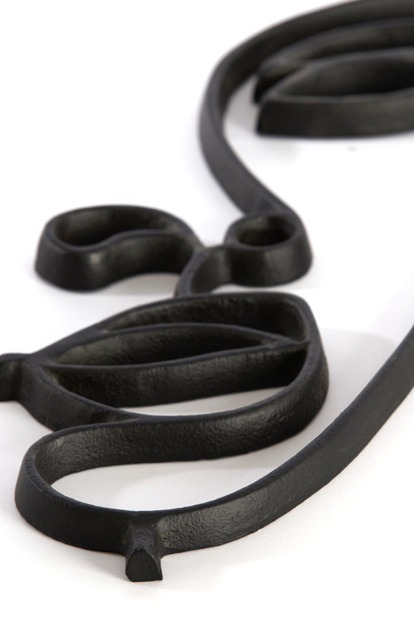 Matte Black Face Wall Sculpture 26x7x48 cm