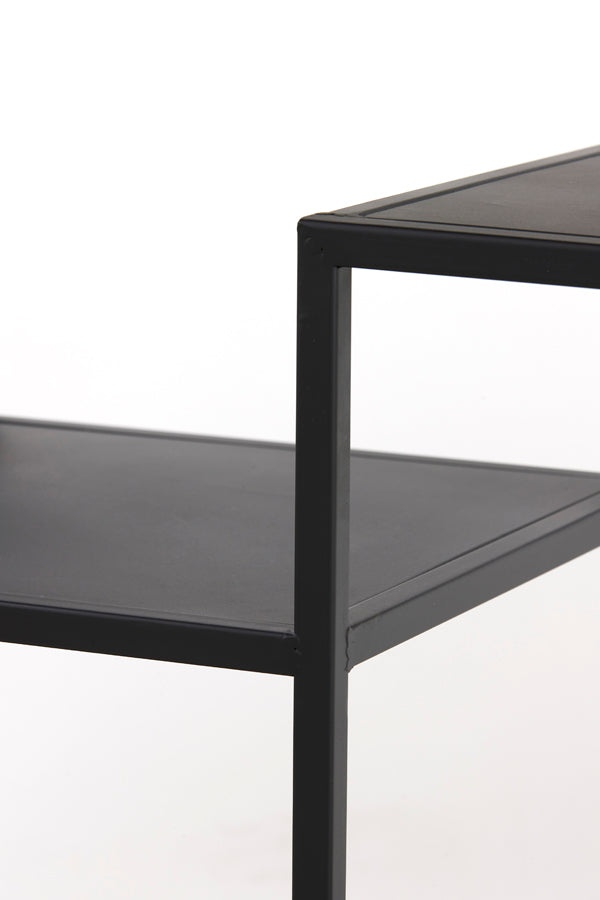 Yvana Matte Black Cabinet with Open Shelving 101x36x200 cm