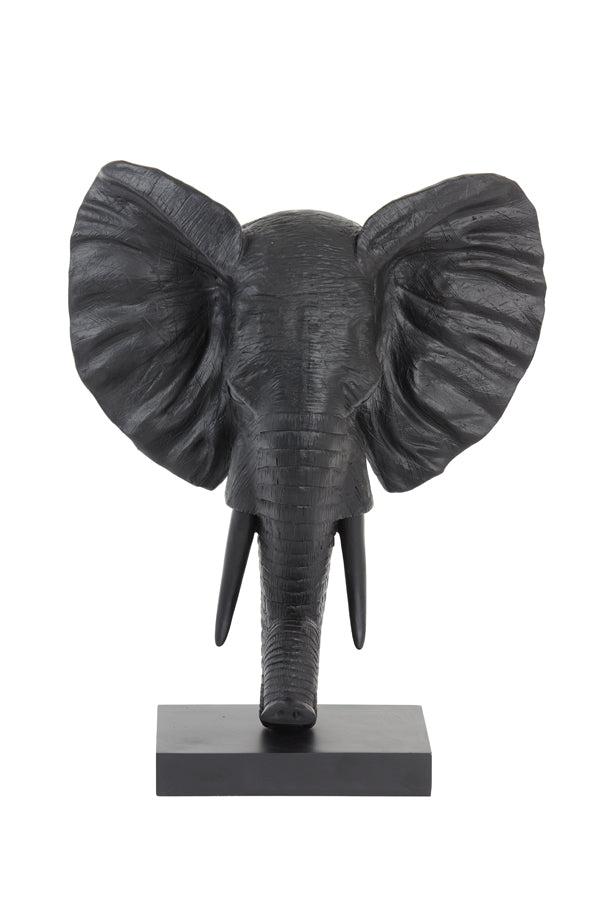 Elephant Sculpture - Matte Black 38.5x19.5x49 cm