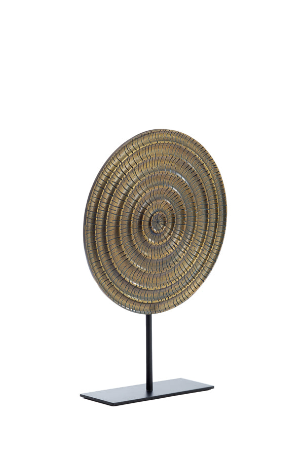 Elegance on Stand: Pillar in Antique Bronze and Black, 35x10x50 cm