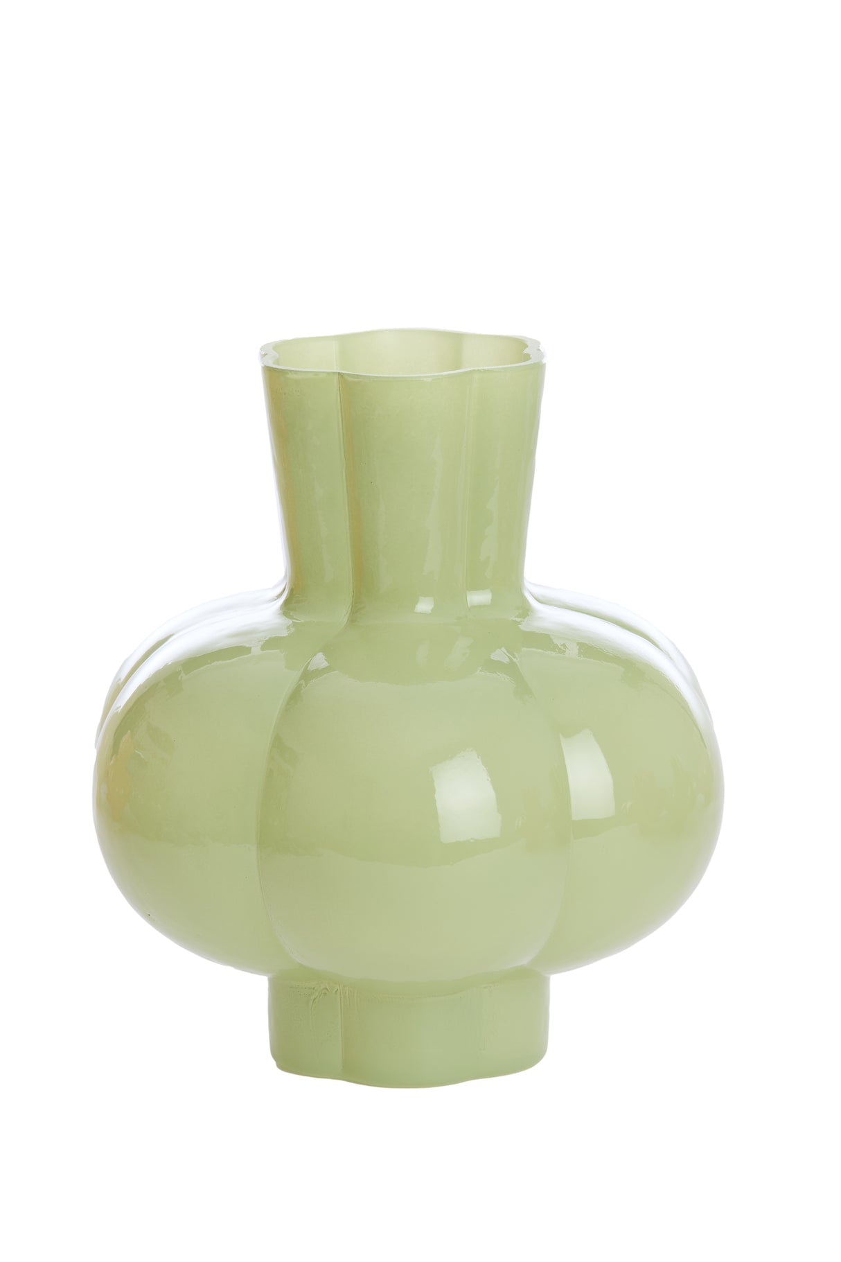 Mint Green Kortosi Glass Vase, 22.5x24 cm