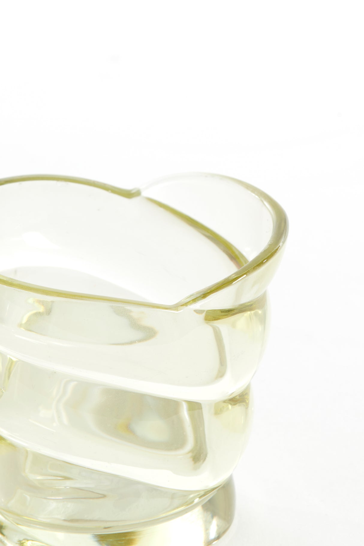 Glass Tealight Holder 10x7x9 cm in Yellow and Green Hues