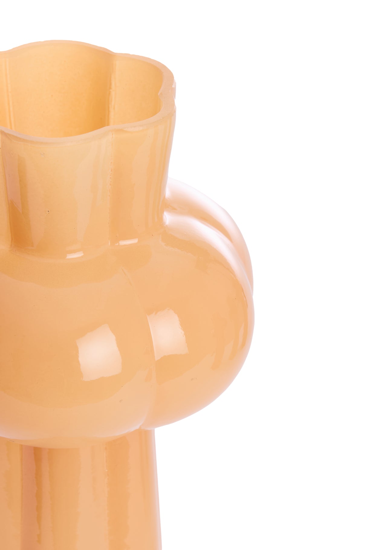 Elegant Peach Glass Vase - 16x35.5 cm