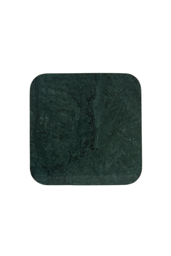 Green Labade Marble Dish with Antique Bronze Base 33x33x6.5 cm