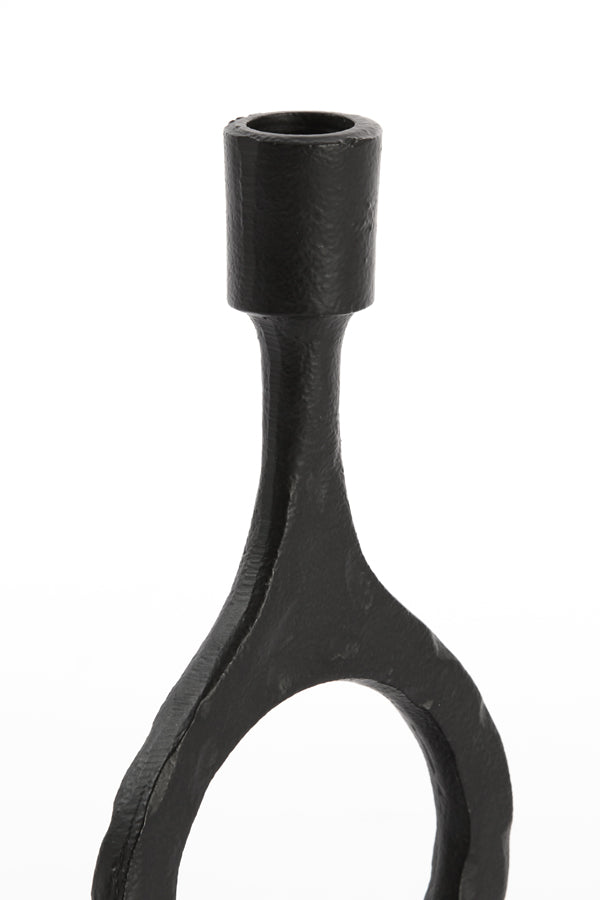 Elegant Matte Black Laredo Candle Holder - 10x25 cm