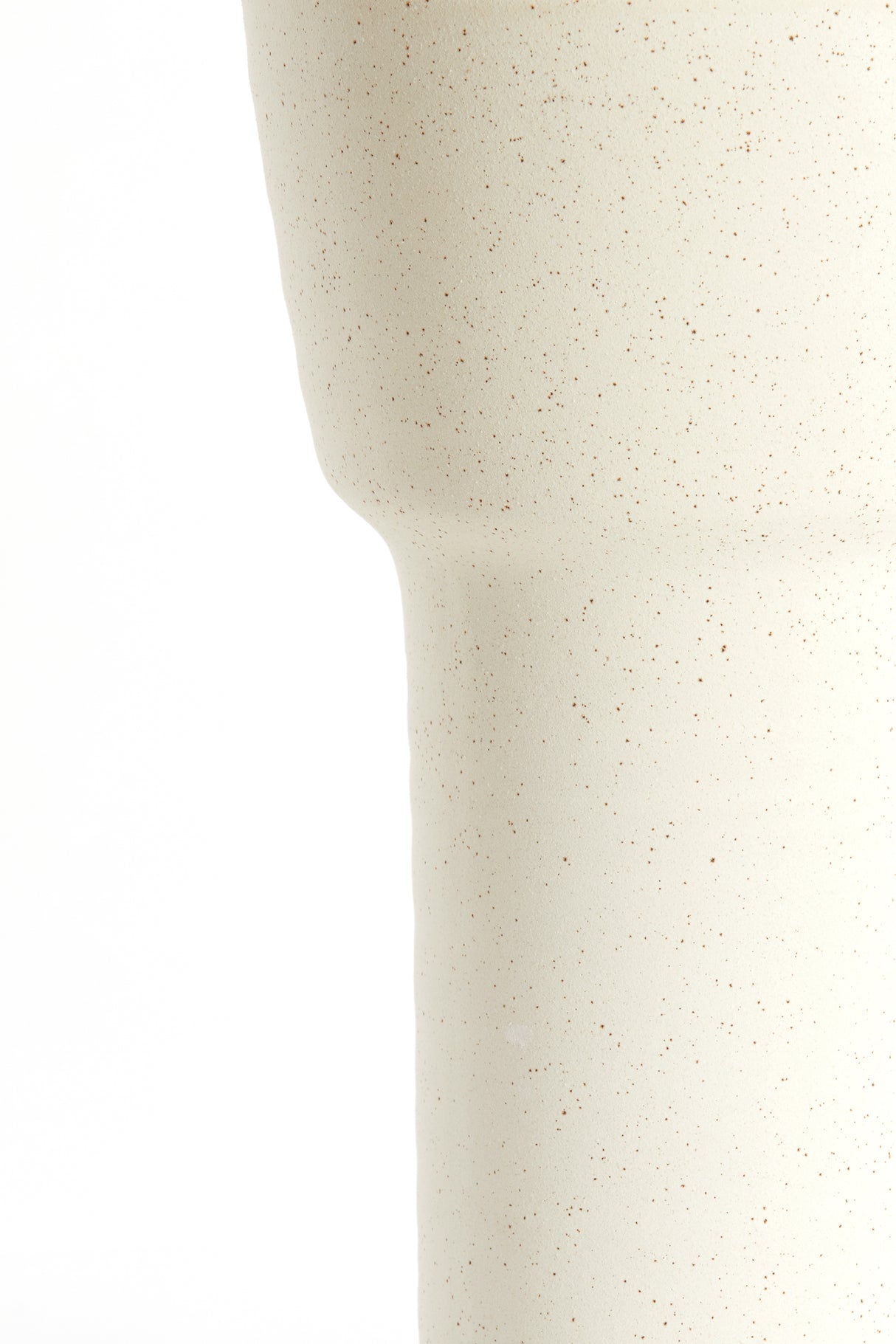 Refined Ceramic Vase in Matte Cream Finish - 22x46 cm
