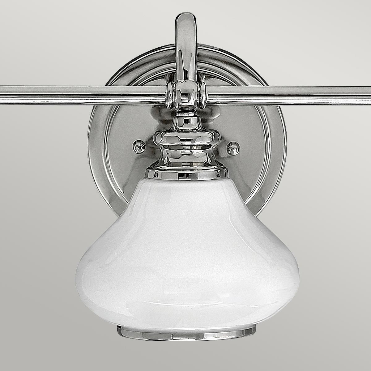 Ainsley Polished Chrome 3-Light Opal Glass Bathroom Wall Fixture