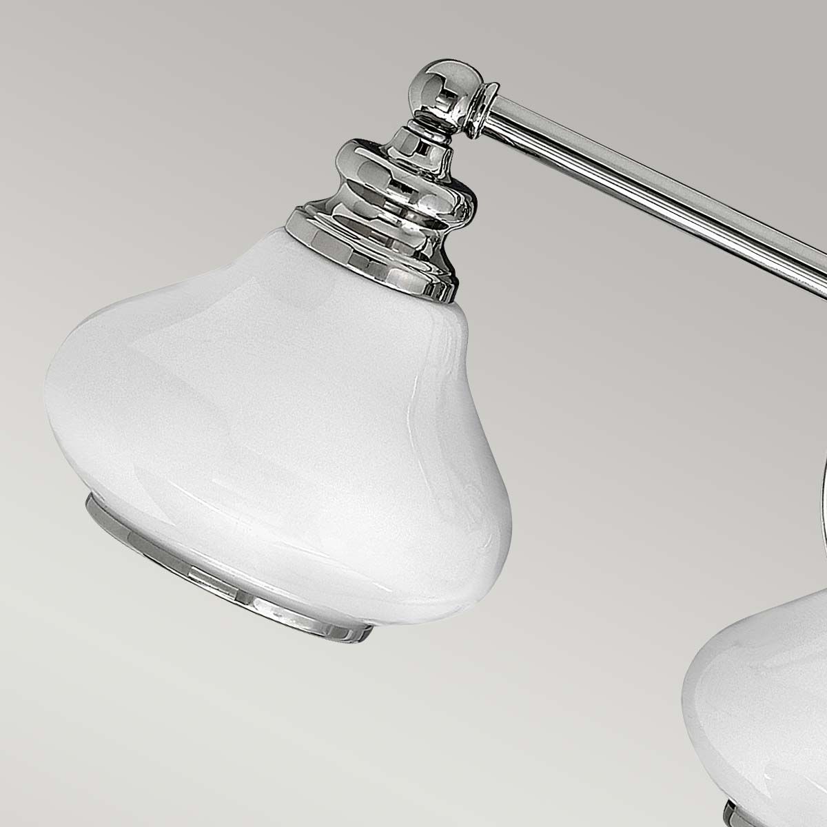 Ainsley Polished Chrome 3-Light Opal Glass Bathroom Wall Fixture