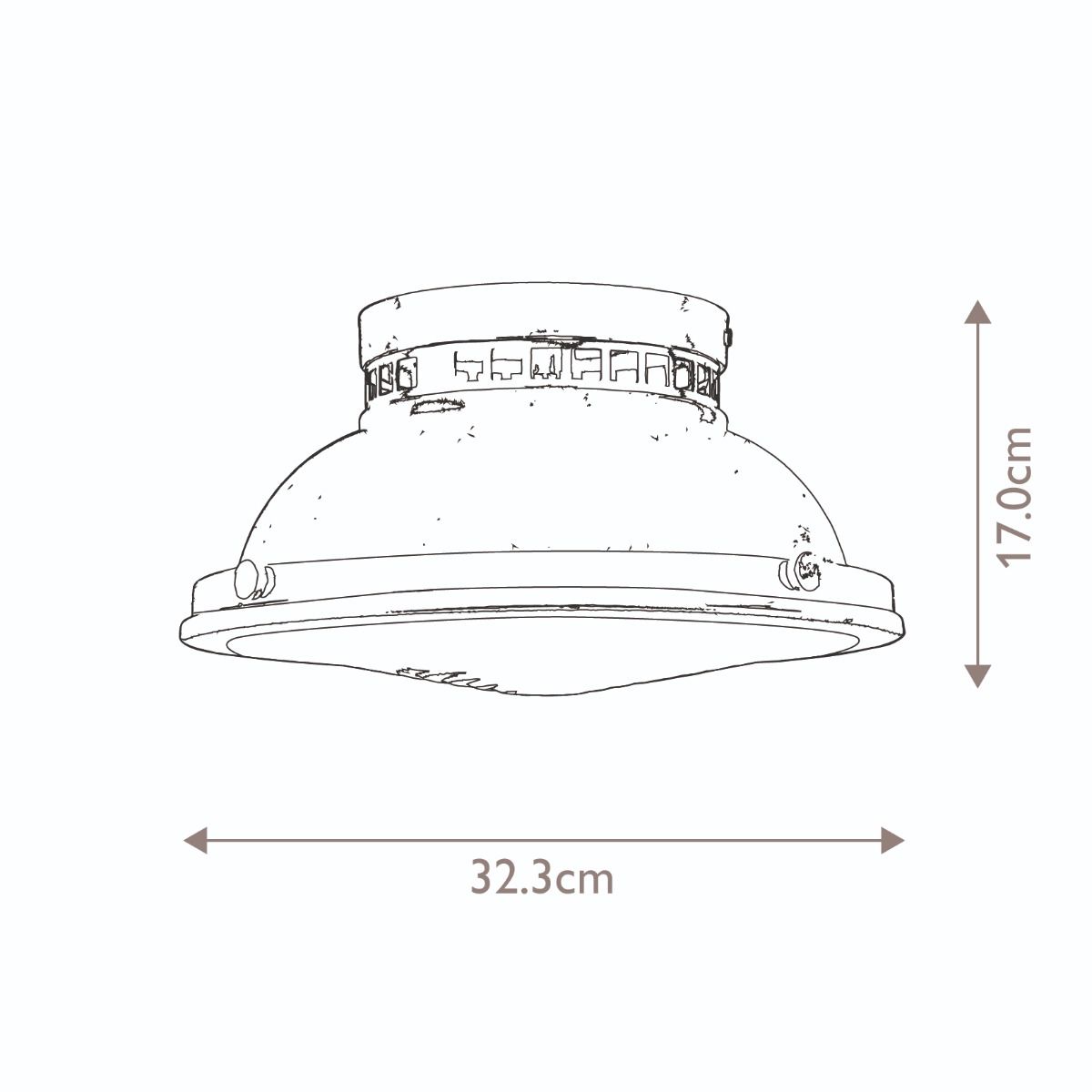 Amelia 2lt Flush Light Buckeye Bronze/Restoration Bronze