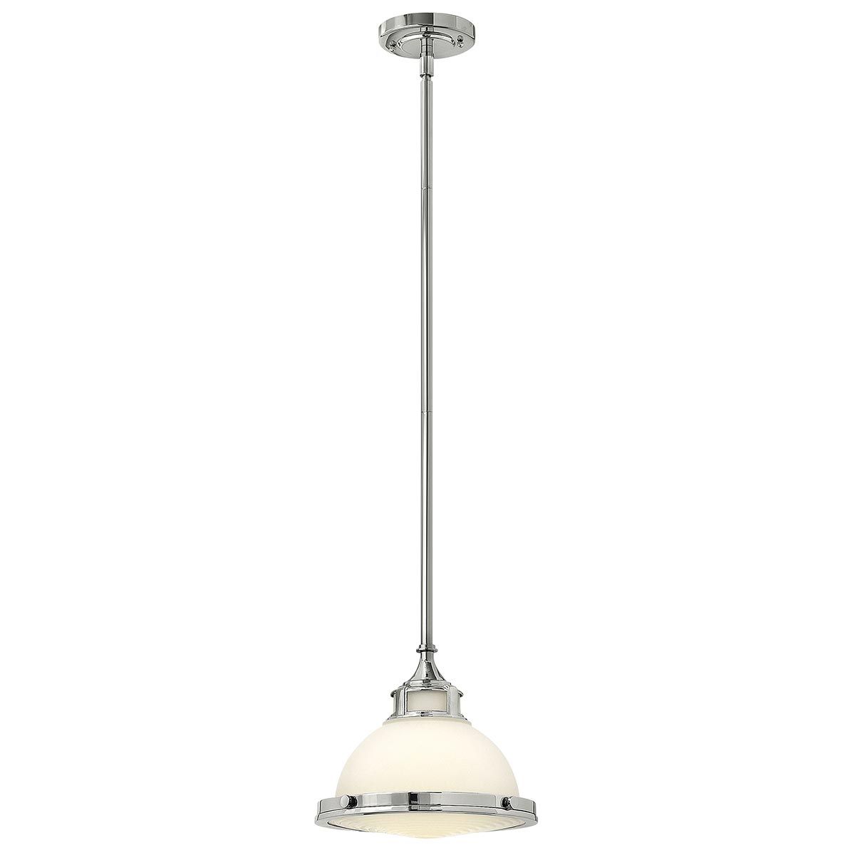 Amelia Frosted Glass Pendant Light in Nickel Finish