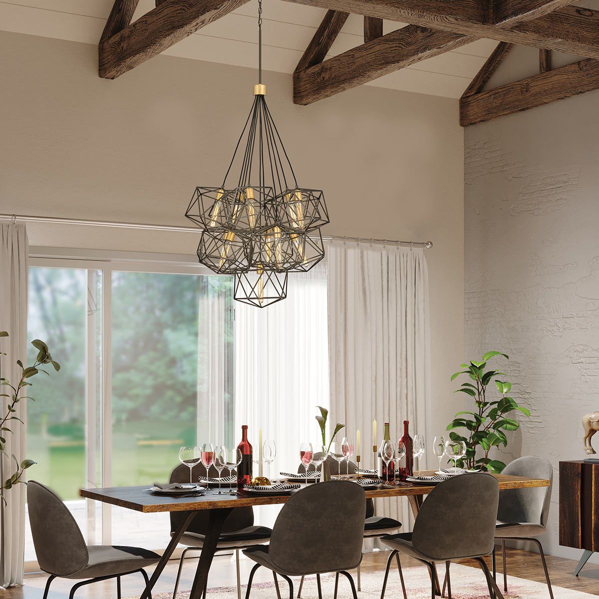 Astrid Geometric Elegance 11-Light Pendant Cluster