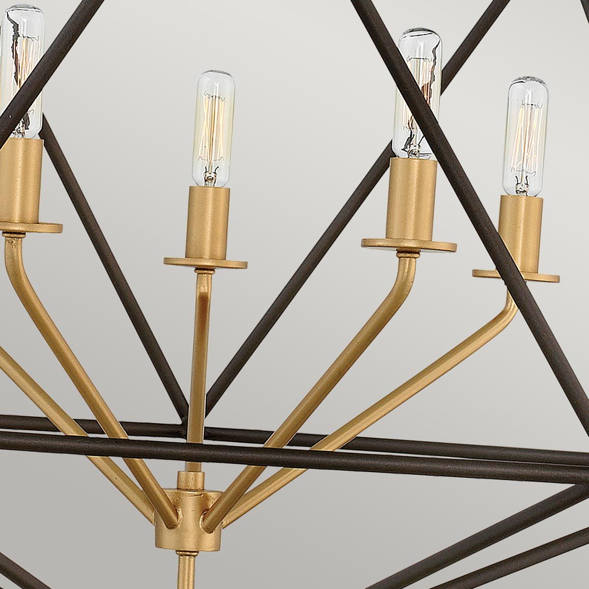 Astrid Modern Geometric Matte Bronze 5-Light Chandelier