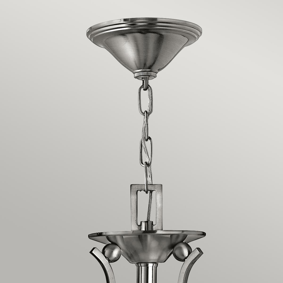 Elegant Brushed Nickel 3-Light Glass Chandelier