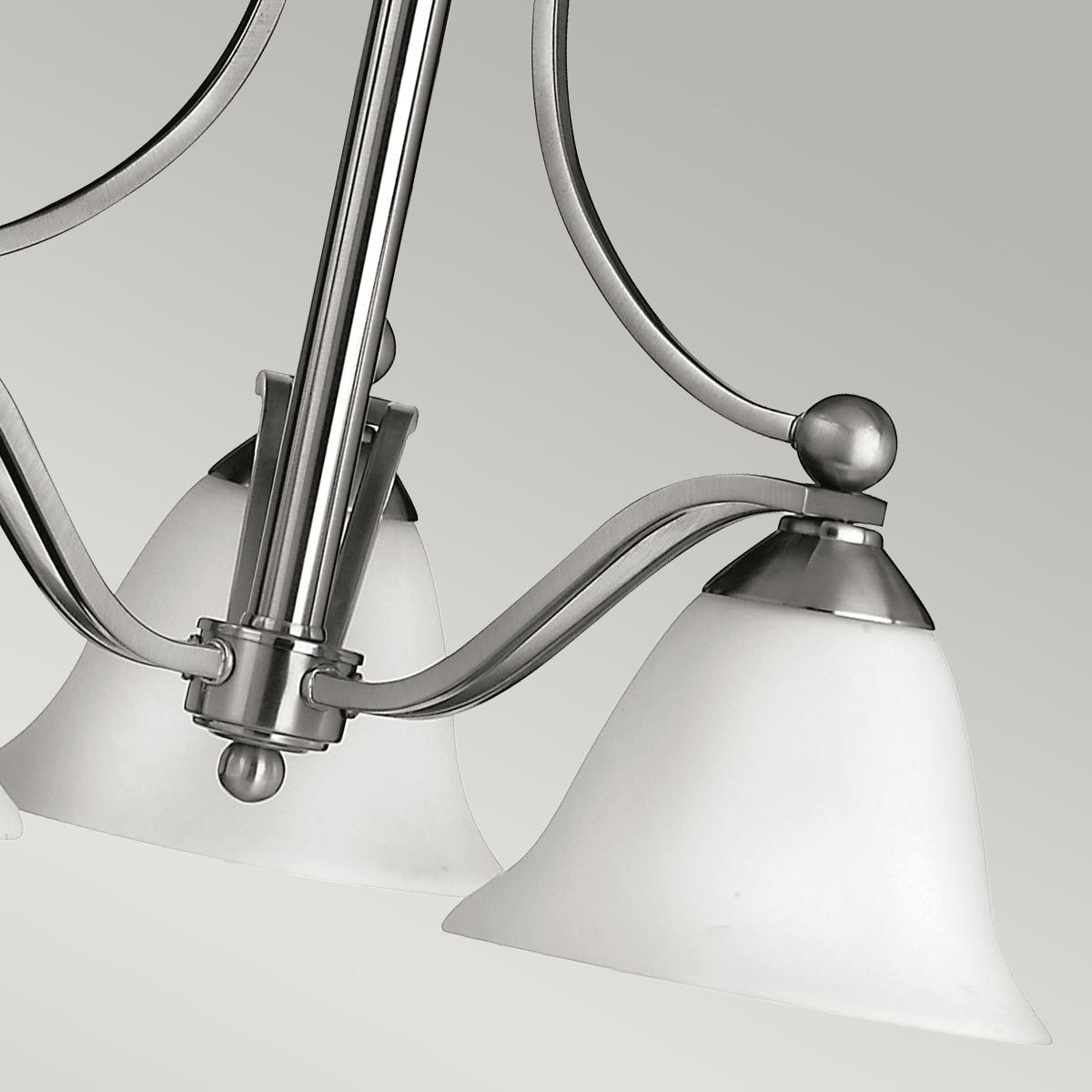 Elegant Brushed Nickel 3-Light Glass Chandelier