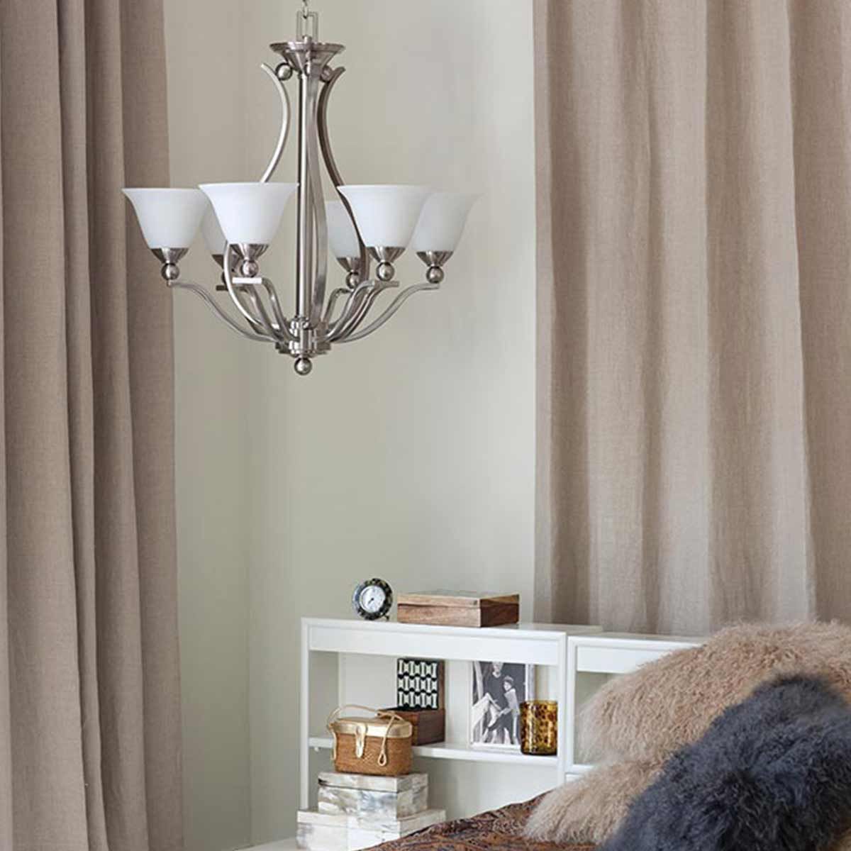 Elegant Bolla 5-Light Modern Chandelier in Brushed Nickel