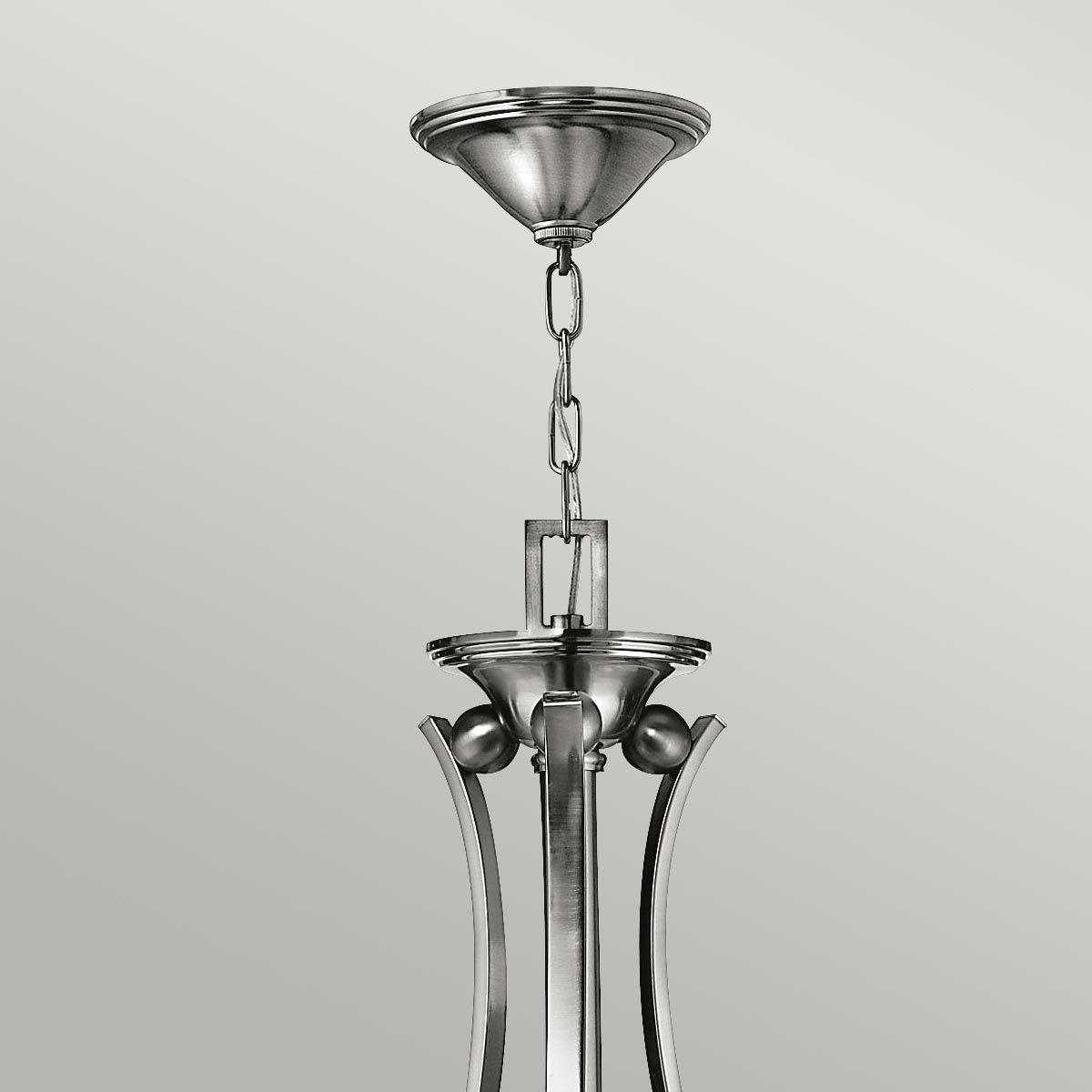 Elegant Bolla 9-Light Nickel Foyer Chandelier
