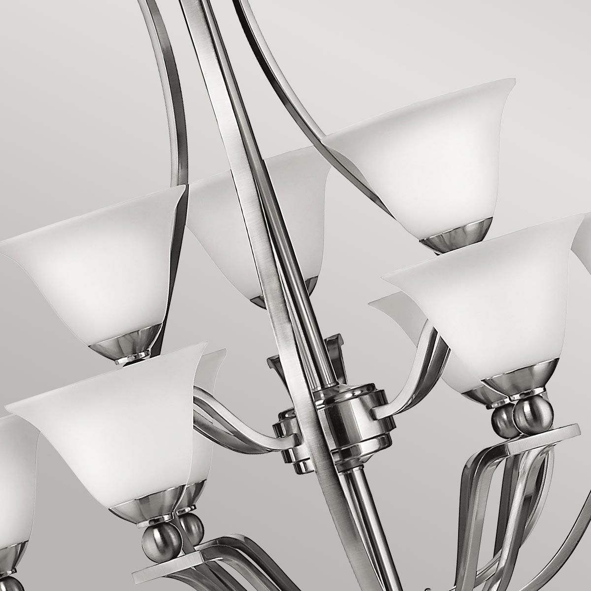 Elegant Bolla 9-Light Nickel Foyer Chandelier