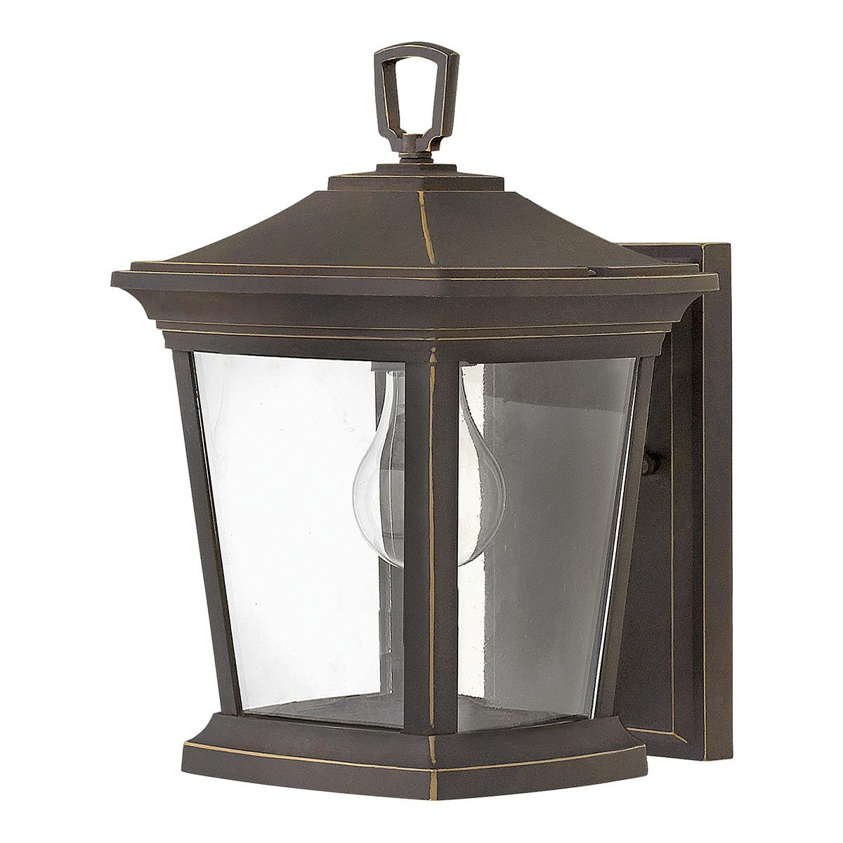 Bromley Elegant Oil Rubbed Bronze Wall Lantern with Shepherd's Hook Detail