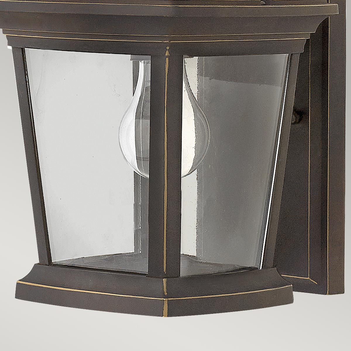 Bromley Elegant Oil Rubbed Bronze Wall Lantern with Shepherd's Hook Detail