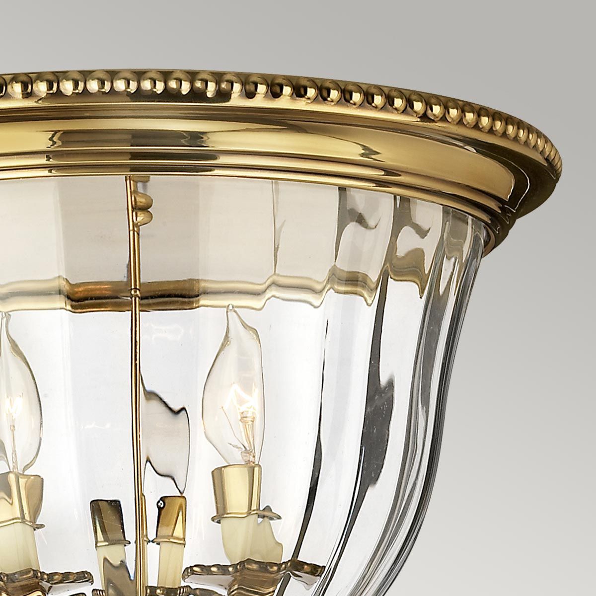 Classic New England Brass Flush Mount Light
