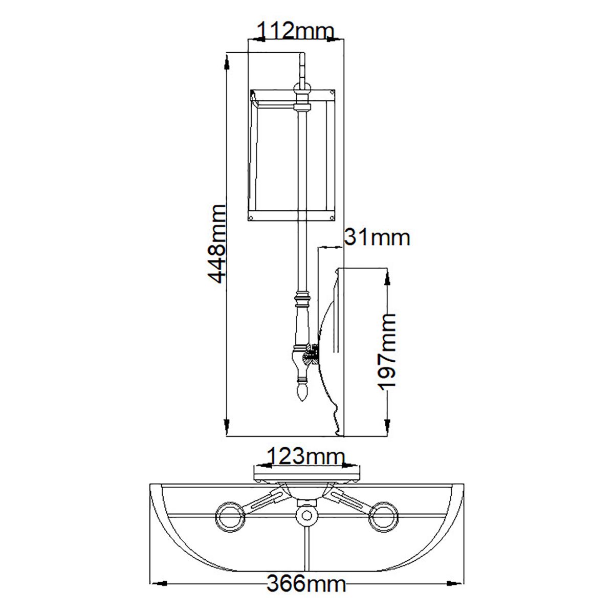 Cambridge Dual-Light Brass Wall Sconce