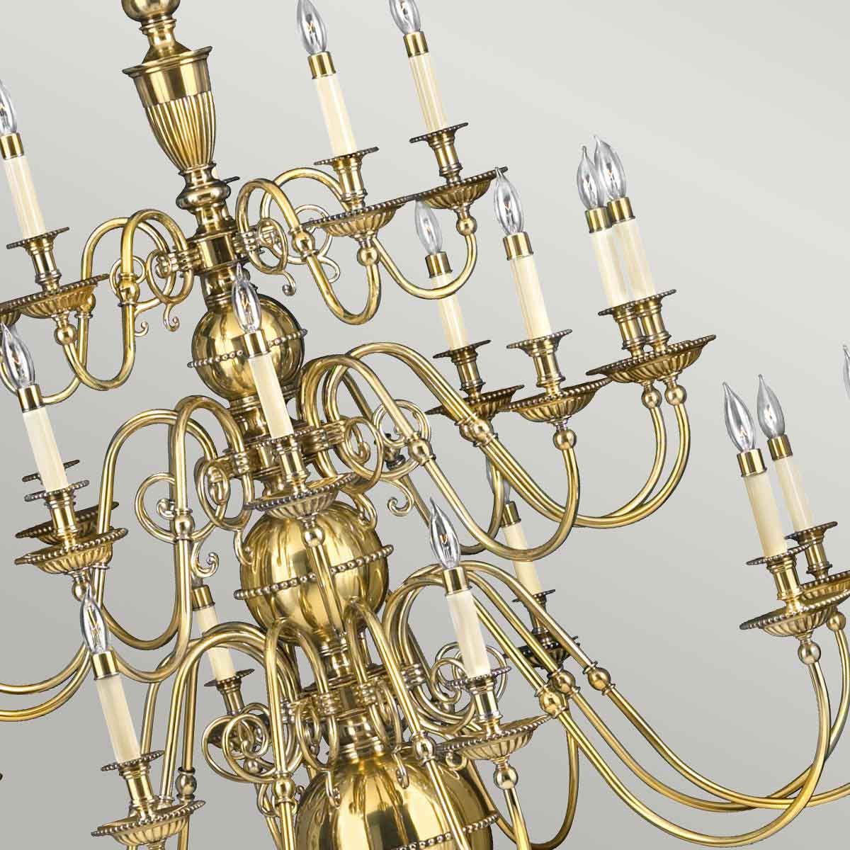 Cambridge 25-Light Brass Chandelier with Classic Elegance