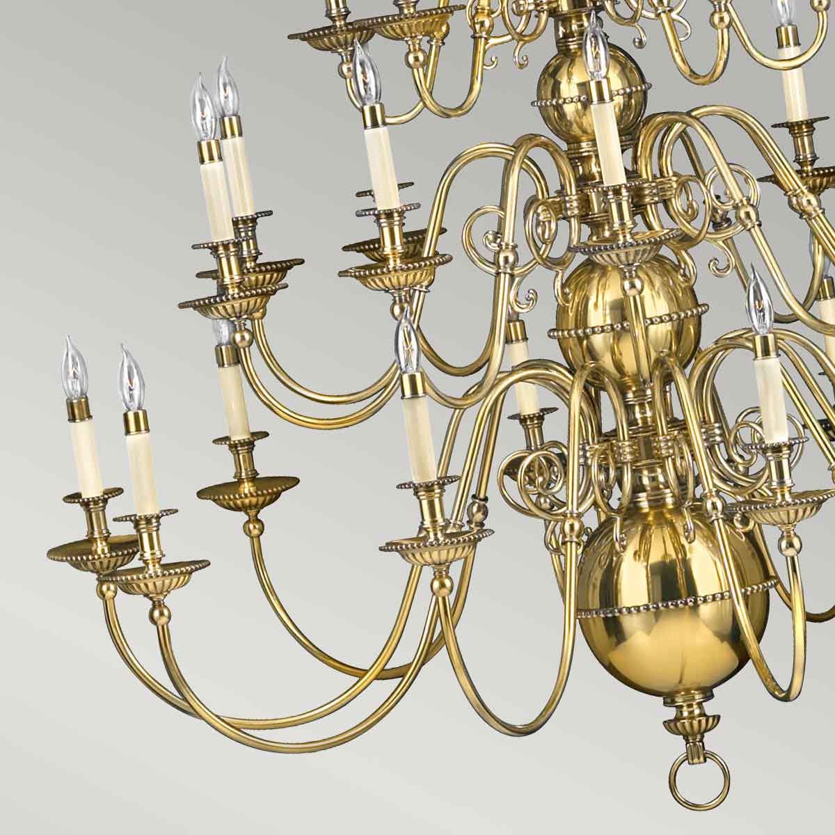 Cambridge 25-Light Brass Chandelier with Classic Elegance