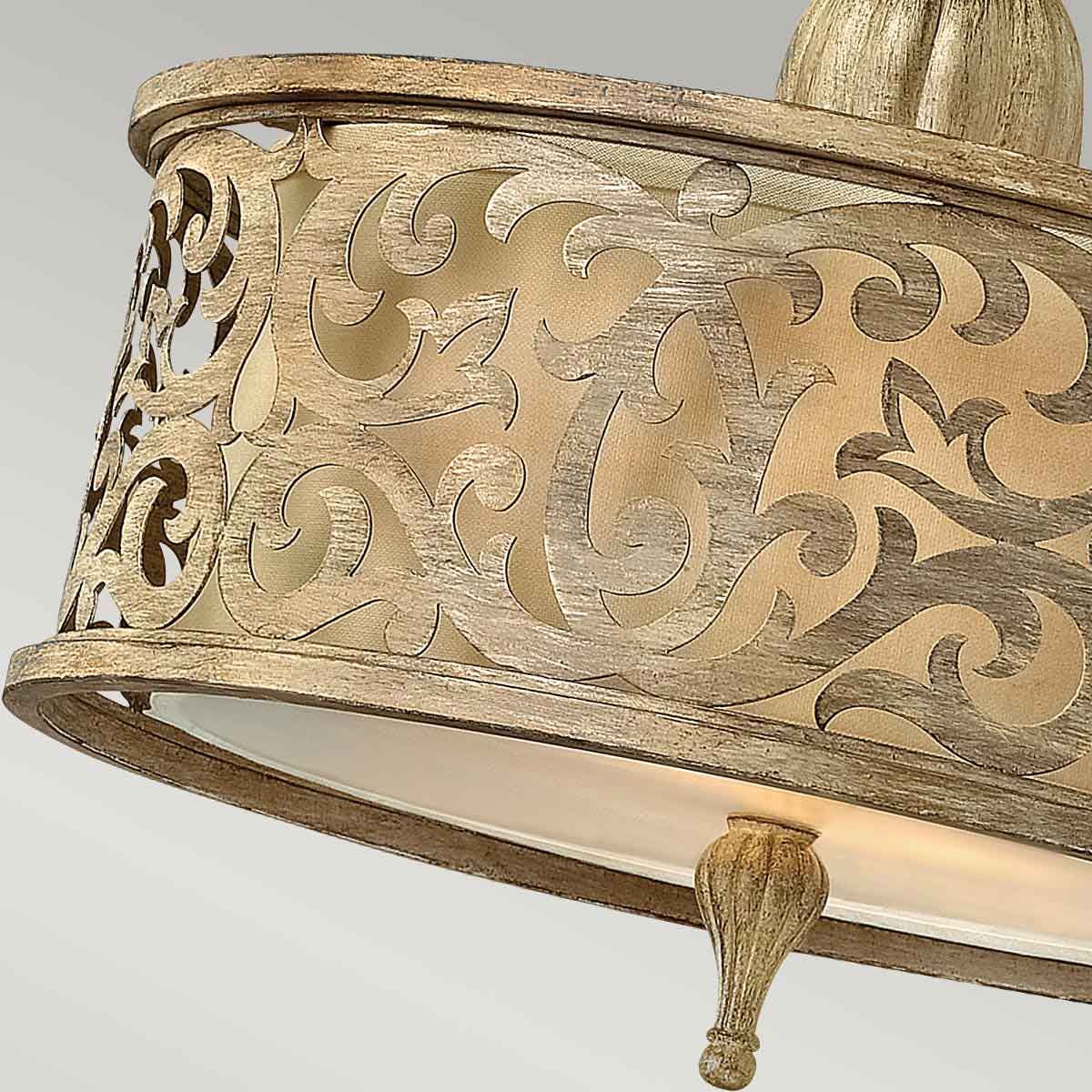 Elegant Brushed Champagne Semi-Flush Ceiling Light